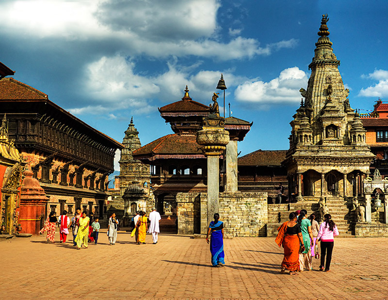 Temple Tiger and Mountains of Nepal